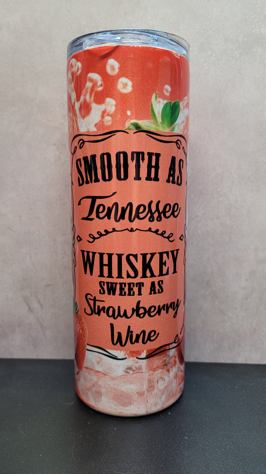 Experience the perfect combination of smooth Tennessee whiskey and sweet strawberry wine with our 20 oz Tumbler. A beautiful addition to any collection for those who appreciate both flavors.