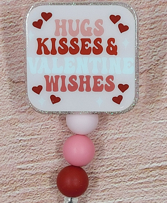 Badge Reel Valentine Hugs Kisses & Wishes