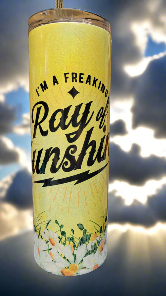 Just one of those days? I'm A Freaking Ray Of Sunshine will let everybody know what is coming.&nbsp; Enjoy your favorite hot or cold beverage on the go and show off your style as you keep your drinks at the perfect temperature.