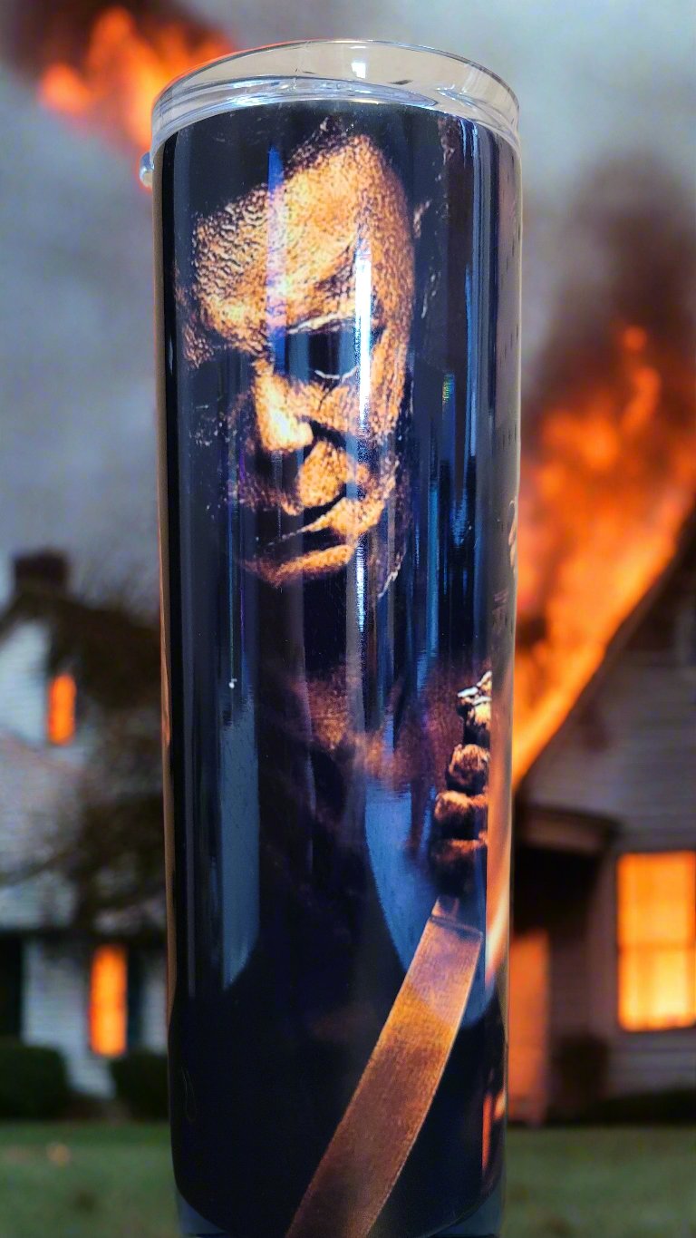 Our horror series sees a new addition.... Michael Myers in all his scary demeanor. Walking out of a fiery background, the thing nightmares are made from.