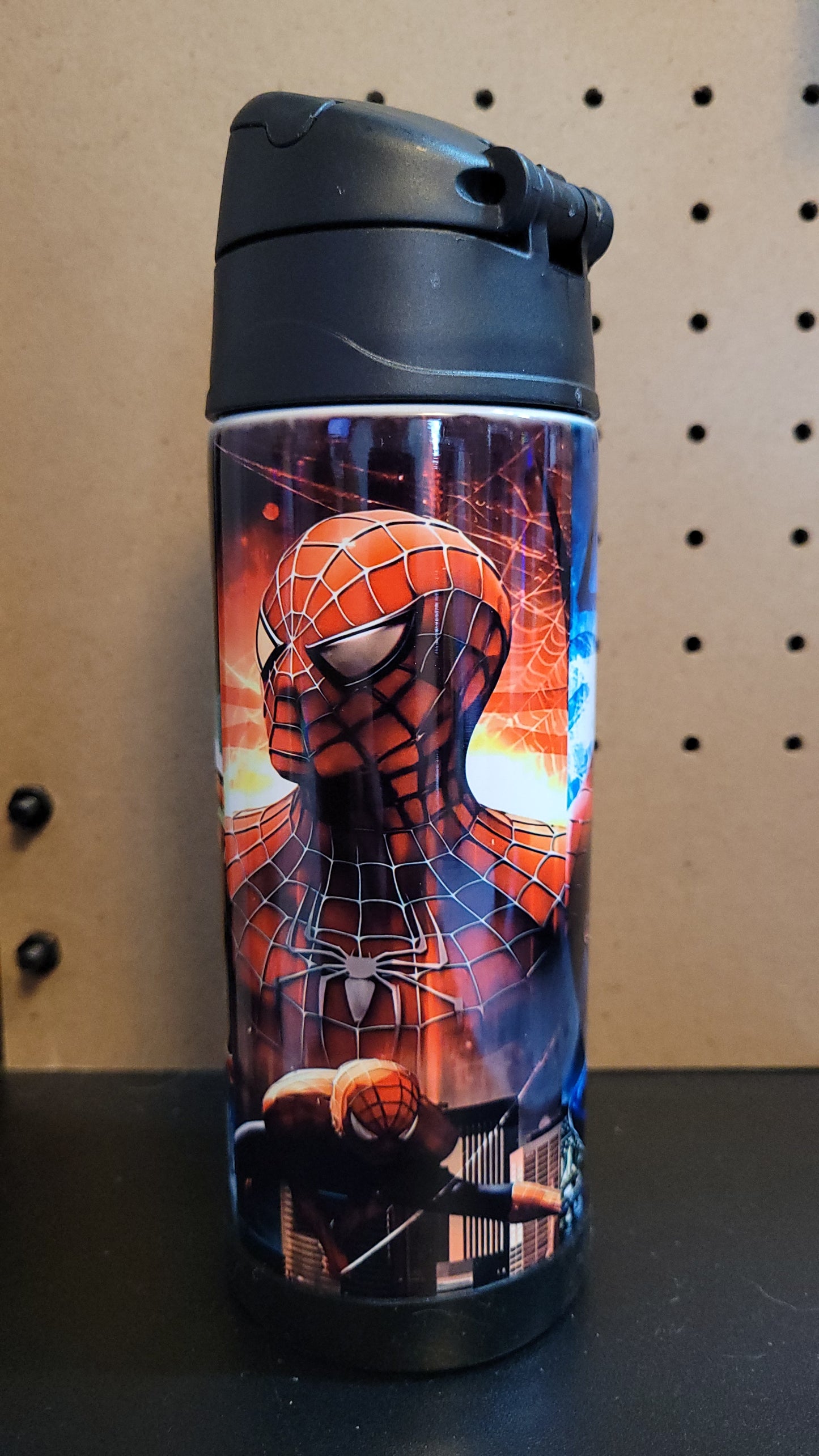 Tumbler 12 oz Sippy Flip Lid Spiderman