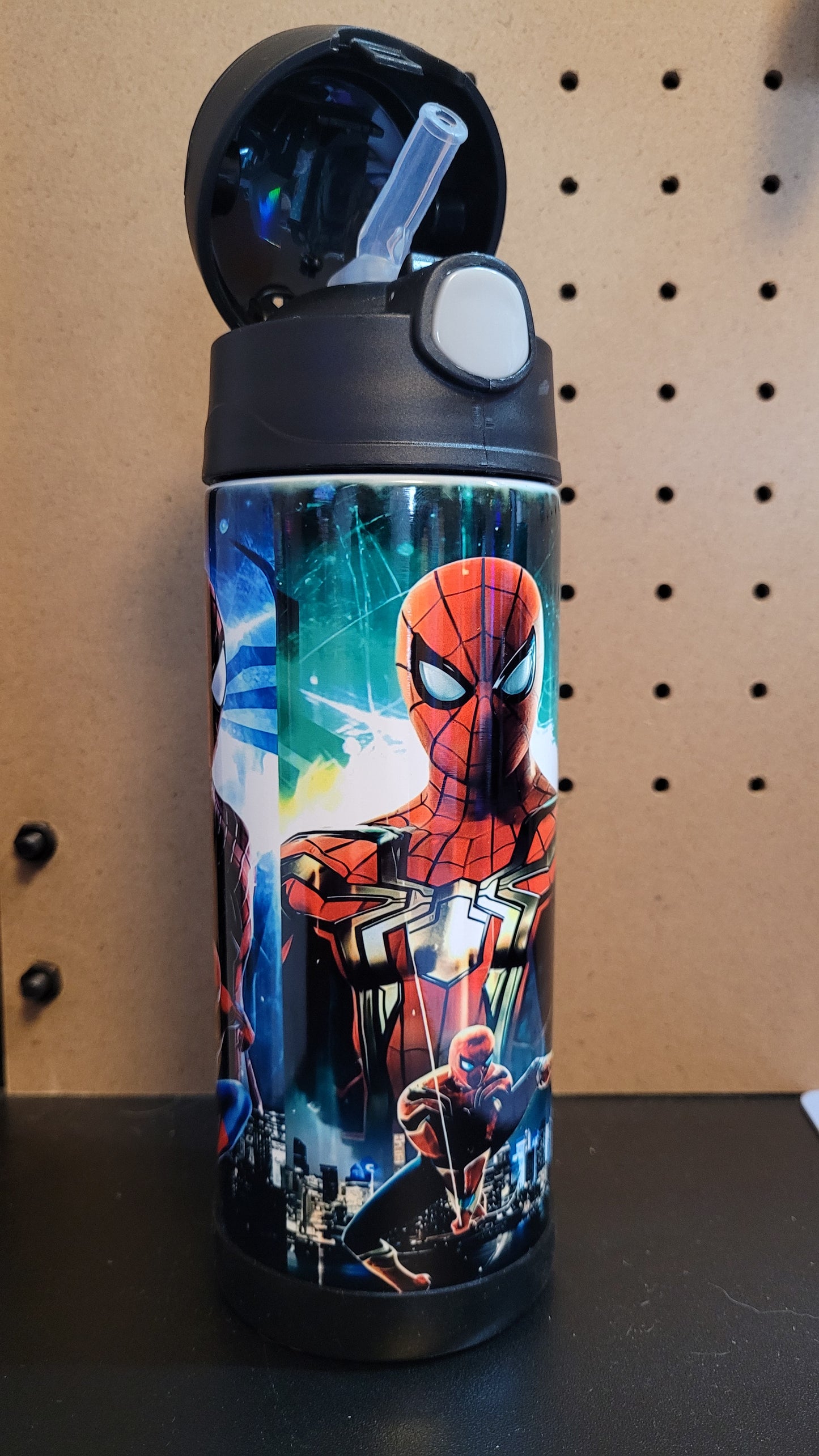 Tumbler 12 oz Sippy Flip Lid Spiderman