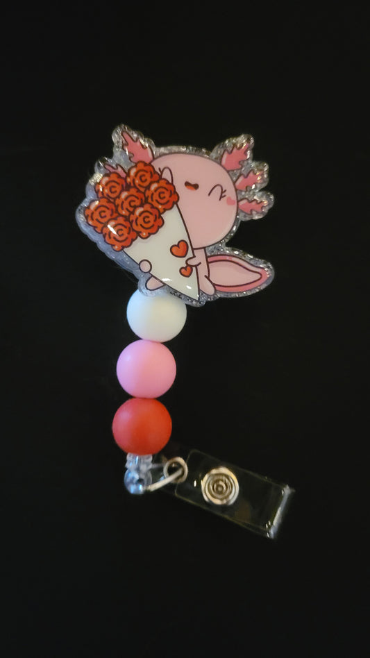 Badge Reel Axolotl Luv