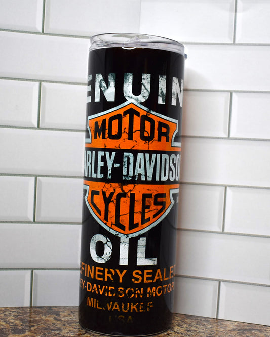 New to our line is our distressed finish look. Here we have a Harley Davidson oil can fully depicting this new look. Great for the mechanic or any cycle enthusiast.