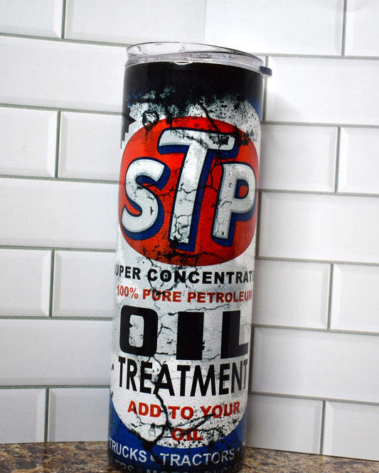 New to our line is our distressed finish look. With it's Secret Formula for use in everything from cars & trucks to motorcycles & airplanes.... It's that famous STP oil treatment. Great for the mechanic or any car enthusiast.