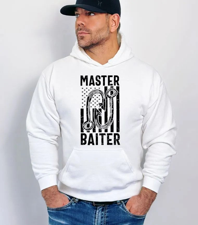 "Catch and release in style with the Master Baiter T-Shirt. Boasting black lettering on a grey shirt, you'll have something to show for your days spent fishing, even if you don't land a fish. Make memories with friends and family with this fun and fashionable shirt."
