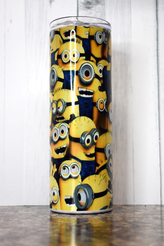 The Gangs all Here with this funny Minions 20 oz tumbler showing all sorts of these lovable characters.