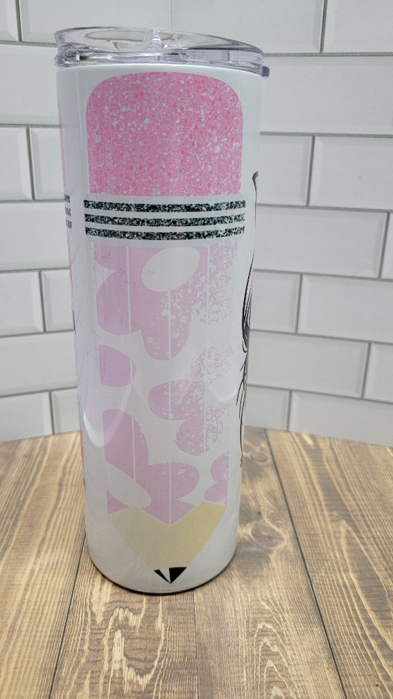 0 oz Stainless Steel Tumbler #Teacherlife That Iconic Gal Wearing Sunglasses With Pink Eraser Top Pencils