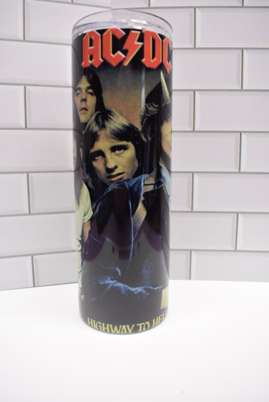 20 oz Stainless Steel tumbler with ACDC Highway To Hell Album Cover. Make sure you pack you warm weather clothes for this trip.