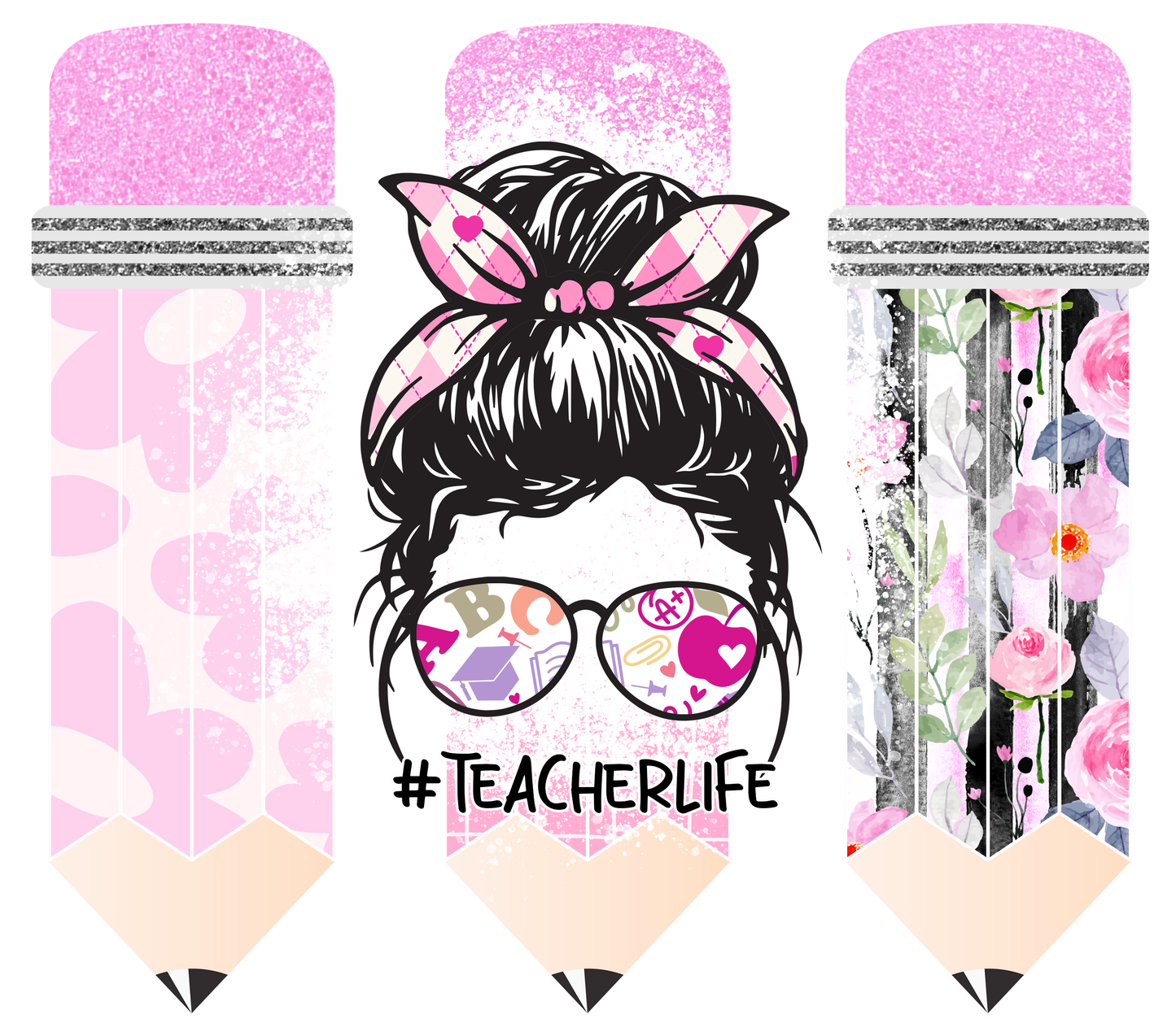 0 oz Stainless Steel Tumbler #Teacherlife That Iconic Gal Wearing Sunglasses With Pink Eraser Top Pencils